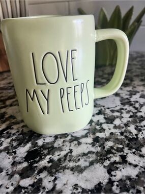 Rae Dunn Light Green "Love My Peeps" Ceramic Mug